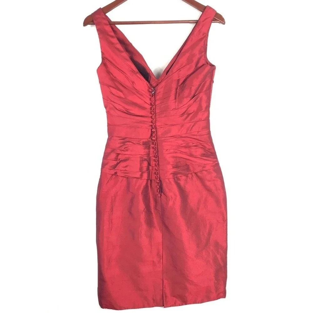 Sarah Danielle Silk Red Evening‎ Dress Jacket Formal Party Wedding Gala Sz 4